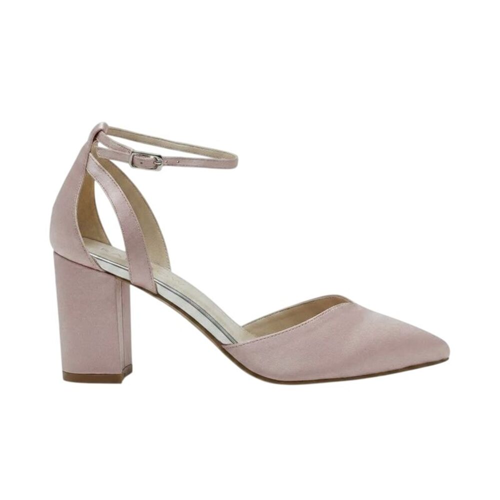 Rainbow Womens/Ladies Eve Mid Block Heel Court Shoes / Dusk Rose